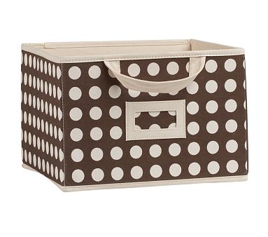 Chocolate Dot Large Canvas Box Storage