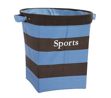 Large Brown/Blue Stripe Tote