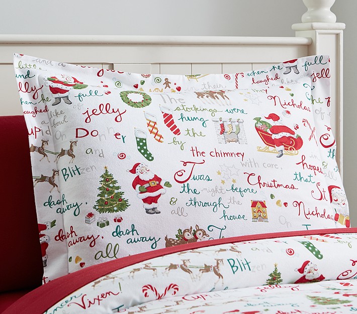 T'was the Night Before Christmas Flannel Standard Sham