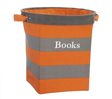 Large Gray/Orange Stripe Tote