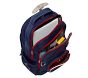 Rolling backpack holds a lunch bag, several notebooks and books &amp; a water bottle.