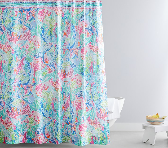 Lilly Pulitzer Mermaid Cove Kids Shower Curtain | Pottery Barn Kids