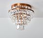 Rectangle Crystal Drop Flush Mount