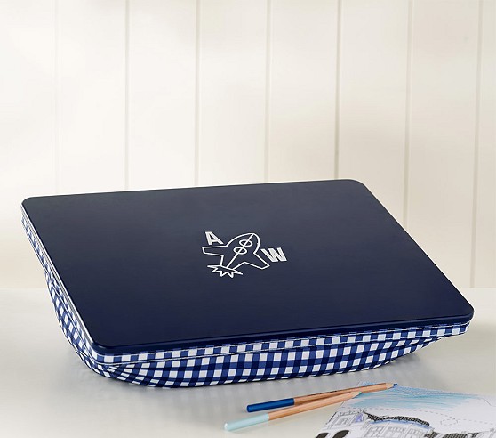 Navy Gingham Lap Desk