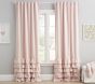Open Box: Evelyn Linen Blend Ruffle Bottom Blackout Curtain