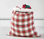 Ivory Tartan Plaid Santa Bag