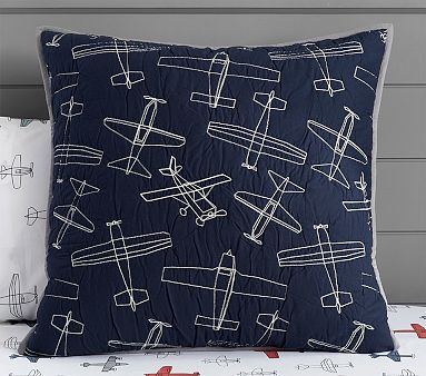 Braden Airplane Euro Sham, Navy
