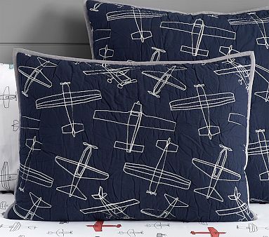 Braden Airplane Standard Sham, Navy