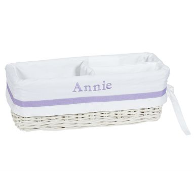 Lavender Harper Changing Table Basket Liner
