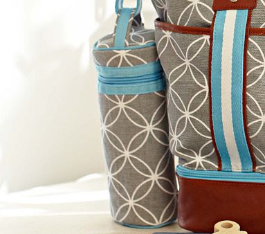 Gray Geo Bottle Bag