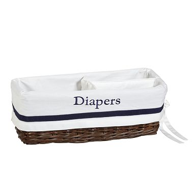Navy Harper Changing Table Basket Liner