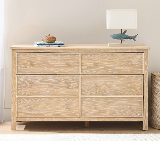 light wood dresser Ellis 6-Drawer theres a place for everything Austen Extra-Wide Dresser, Simply White