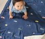 Embroidered Transportation Sherpa Baby Blanket