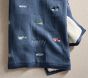 Embroidered Transportation Sherpa Baby Blanket