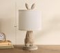 Carved Wood Bunny Table Lamp (18")