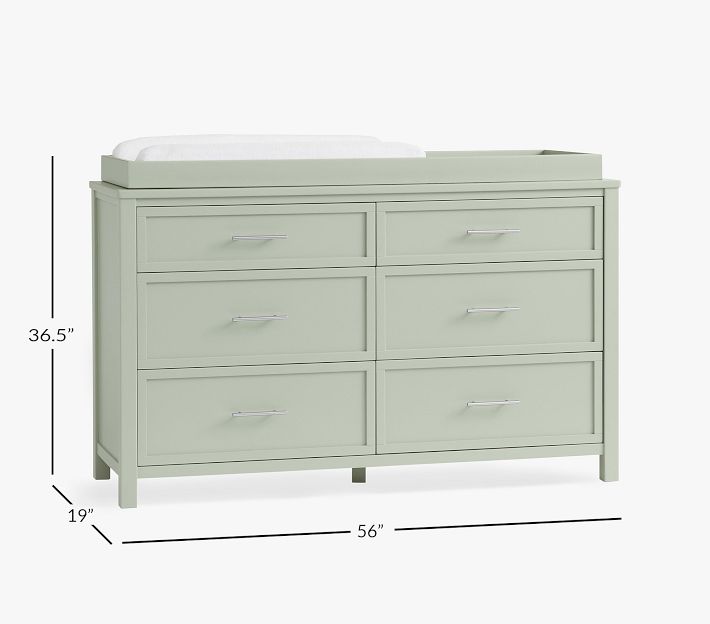 sage green 6 drawer dresser Pre-Order Sammy Scallop 6-Drawer Dresser Exclusive main image 1