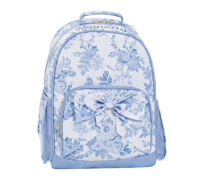 fancyqube mini floral print backpack TRVL Backer Interior is lined with 150 Blue Damask Floral Backpack |