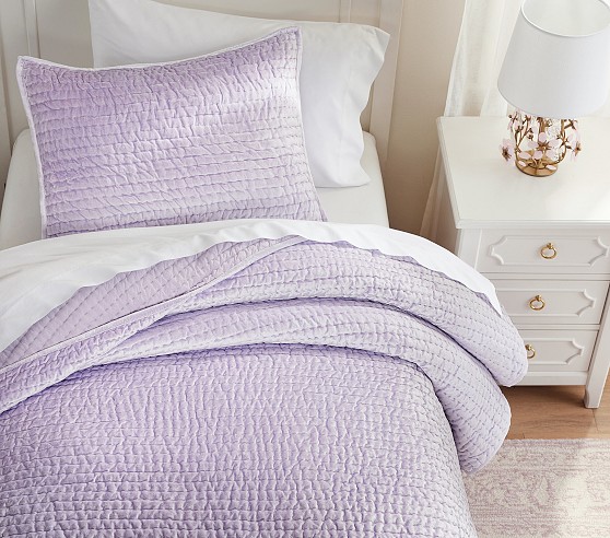 Velvet Pick Stitch Quilt & Shams