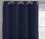 Open Box: Quincy Cotton Canvas Grommet Blackout Curtain, 54"W x 96"L - Navy, Brushed Nickel