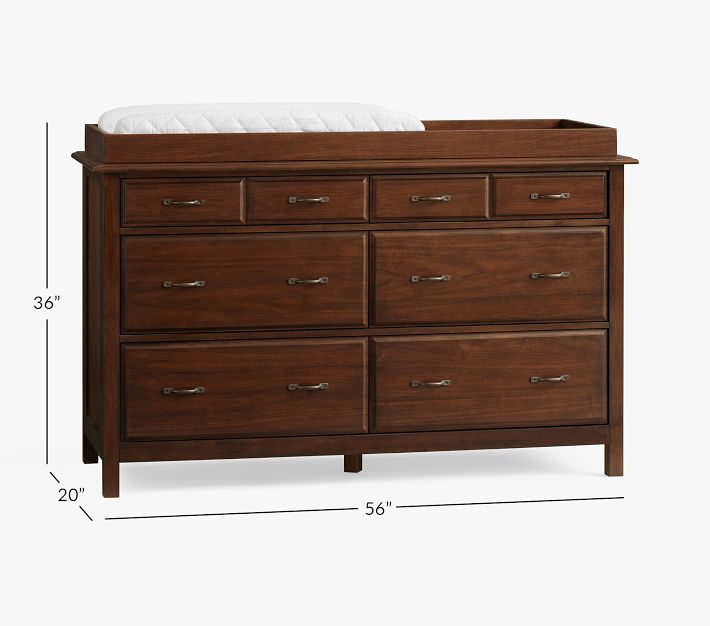 Rory 8-Drawer Changing Table, Brown/Heritage Walnut