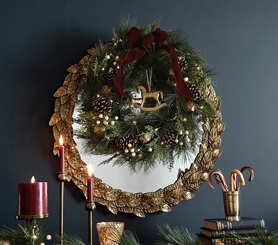 Chris Loves Julia Faux Pine Light-Up Wreath | Pottery Barn Kids