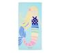 Rainbow Mermaid Kid Beach Towel Navy UPF 50+