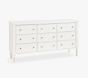 Open Box: Catalina 9-Drawer Dresser (64"W x 19D") - Simply White, Brushed Nickel