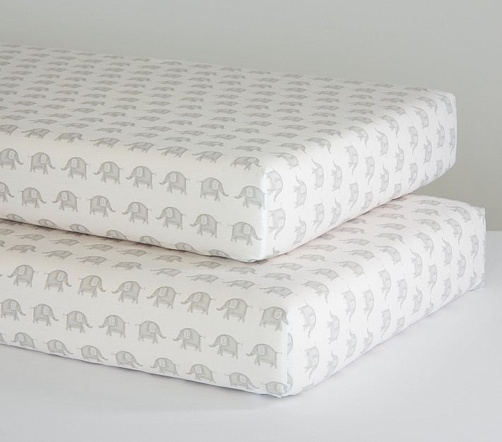 Organic Taylor Crib Fitted Sheet Set of 2, Gray