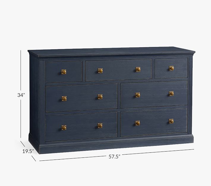 pottery barn navy blue dresser Charlie 7-Drawer Dresser (58w x 20d
