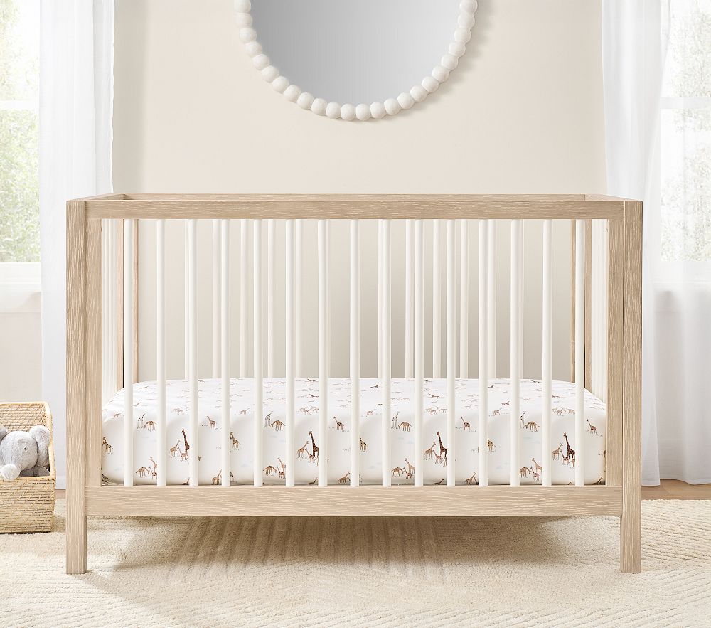 Kendall All Spindle Crib, White/Blonde | Pottery Barn Kids