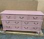 Open Box: Rosalie 7-Drawer Dresser (56"W x 19"D) - Weathered Soft Berry, Antique Brass