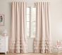 Evelyn Linen Blend Ruffle Bottom Blackout Curtain