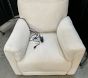 Open Box: Dream Deluxe Power Swivel Recliner - Performance Heathered Basketweave Alabaster White