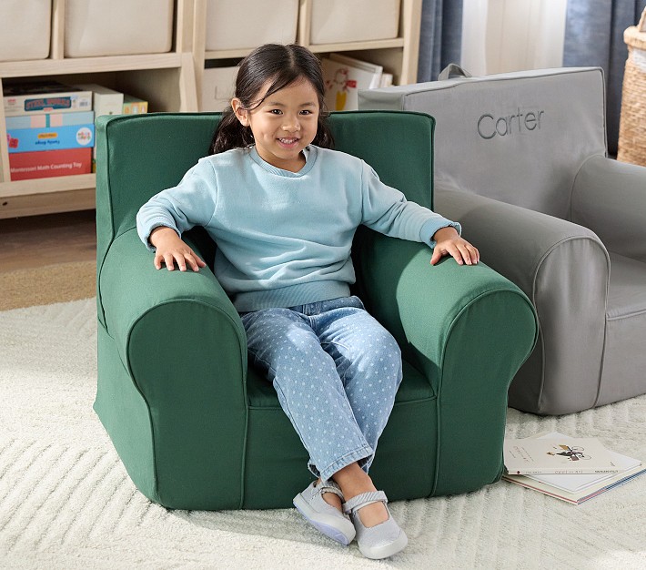 Anywhere Chair®, Forest Green Twill Slipcovers Only | Pottery Barn