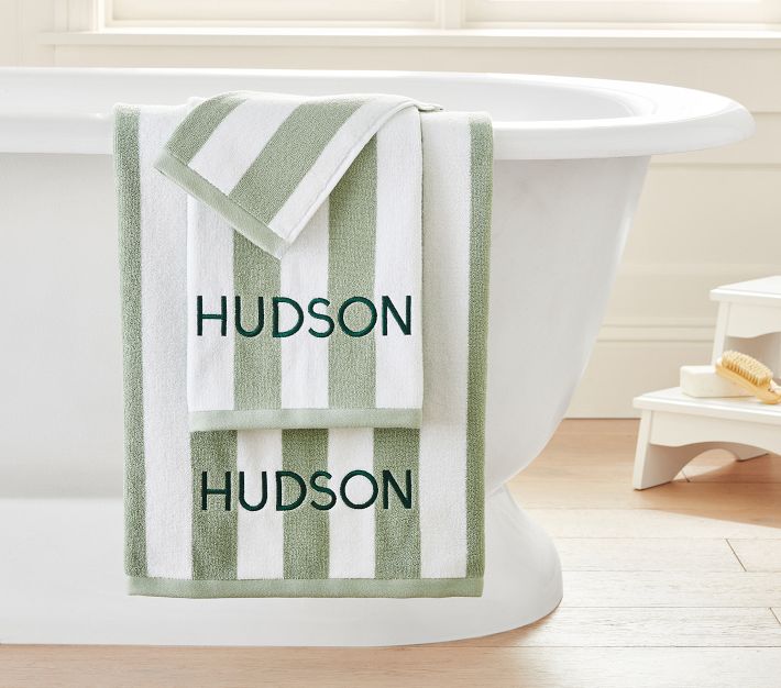 Rugby Stripe Bath Towels | Pottery Barn Kids