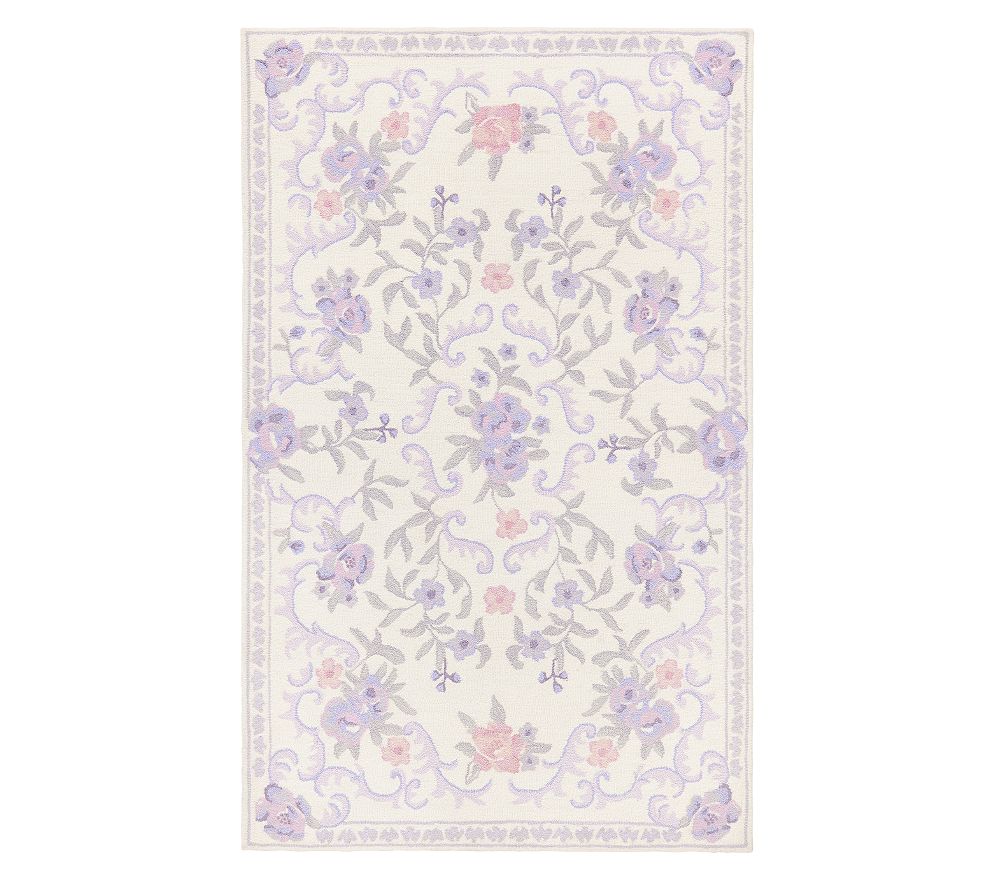 LoveShackFancy Wool Viscose Medallion Rug - 5x8, Lavender