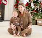 Gingerbread Bamboo Viscose Adult Relaxed Fit Crew Pajama Set