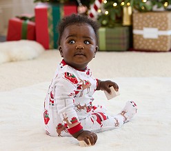 Black Santa Organic Cotton Baby Pajama