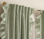 Open Box: Evelyn Ruffle Trim Blackout Curtain (44"W x 96"L) - Sage