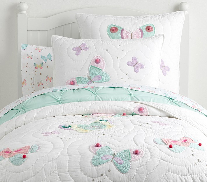 Pottery Barnベッドキルト Gigi Butterfly Quilt & Shams | Pottery Barn Kids