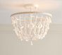 Porcelain Floral Semi Flush Mount (15")