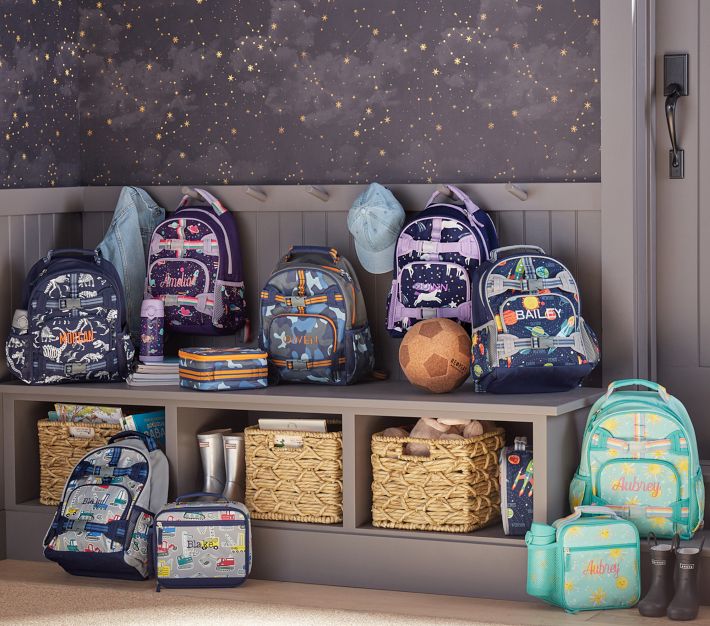 Mackenzie Gray Jax Glow Backpack & Lunch Set | Pottery Barn Kids
