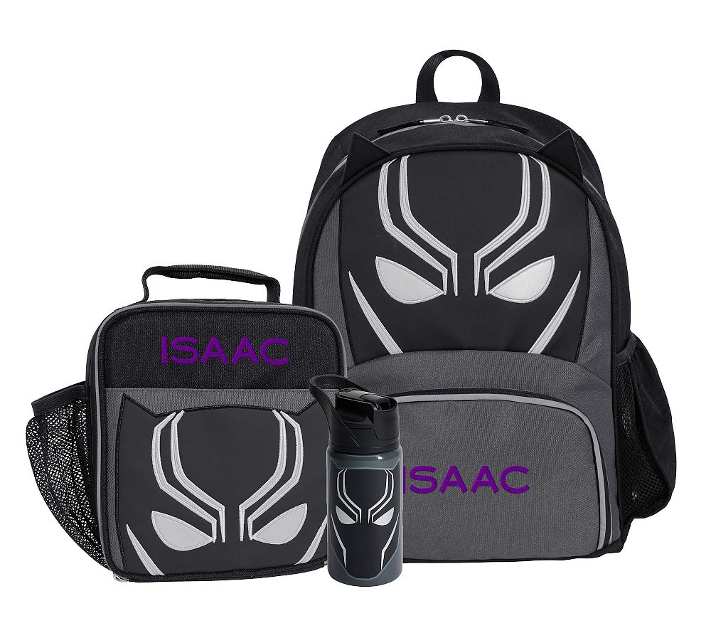 black panther movie costume inspired laptop backpack Marvel Avengers sized for school use with space for books WEVIBOFU Black Leopard Blue Eyes