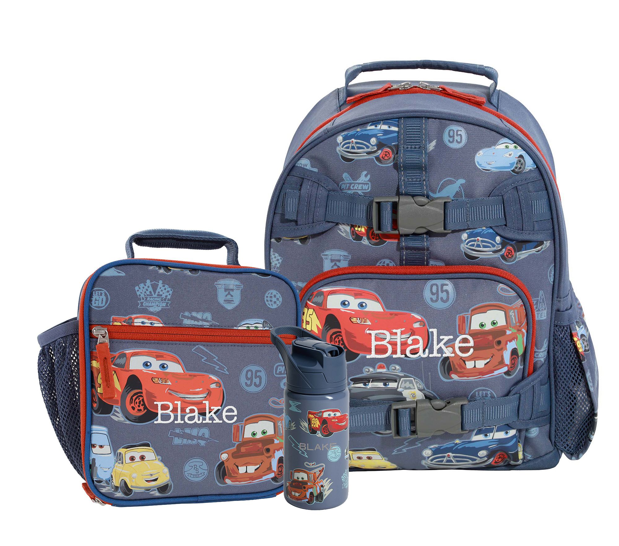 disney boys cars mini backpack with utility case blue kmart Grotto Treasures Exclusive Features one zippered compartment for notebooks Disney Cars Backpack with Lunch