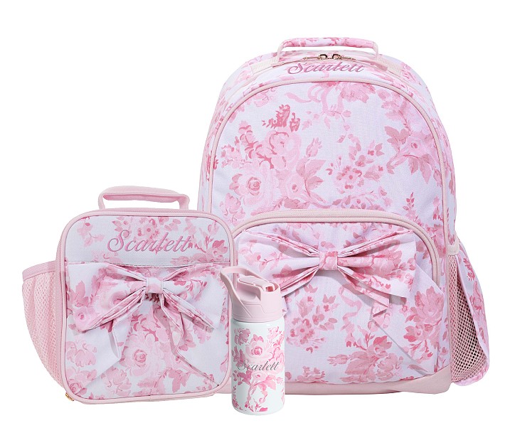 LoveShackFancy Pink Damask Floral Mackenzie Backpack Bundle, Set