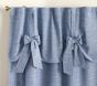 Open Box: Evelyn Linen Blend Bow Valance Blackout Curtain (44"W x 84"L) - Chambray Blue
