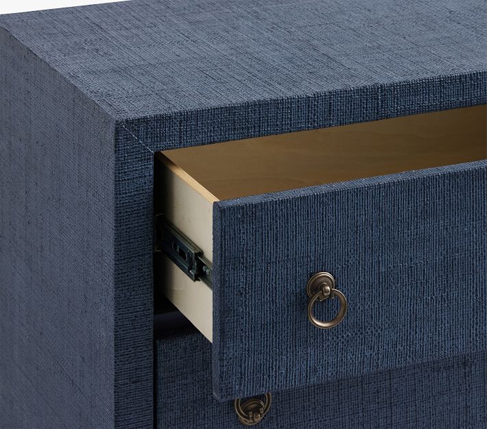 blue raffia dresser Bramble Bedroom Kagu 3 Drawer Dresser with Raffia 28583 | Hickory Furniture Mart