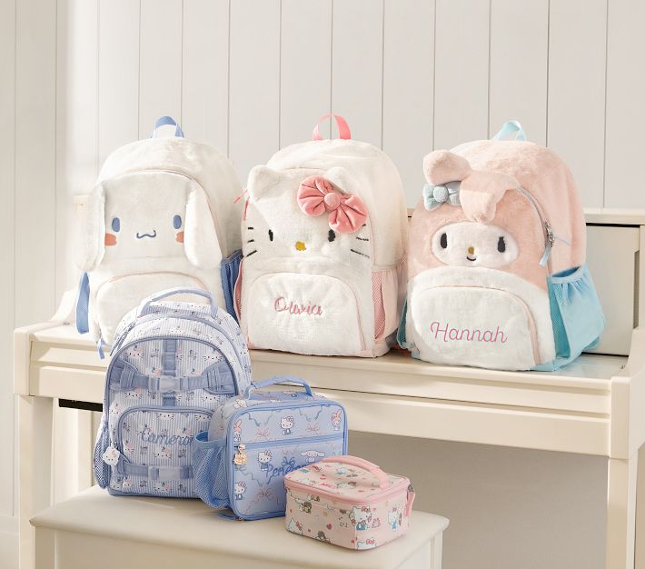 hello kitty backpack hairness AI ACCESSORY INNOVATIONS for Girls, Sanrio Kawaii Bookbag, 16 Inch Anime School Bag with 3D Features vegan leather (polyurethane) Hello Kitty Kawaii Fuzzy Backpack