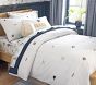 Embroidered Baseball Stripe Cotton Duvet Cover &amp; Shams