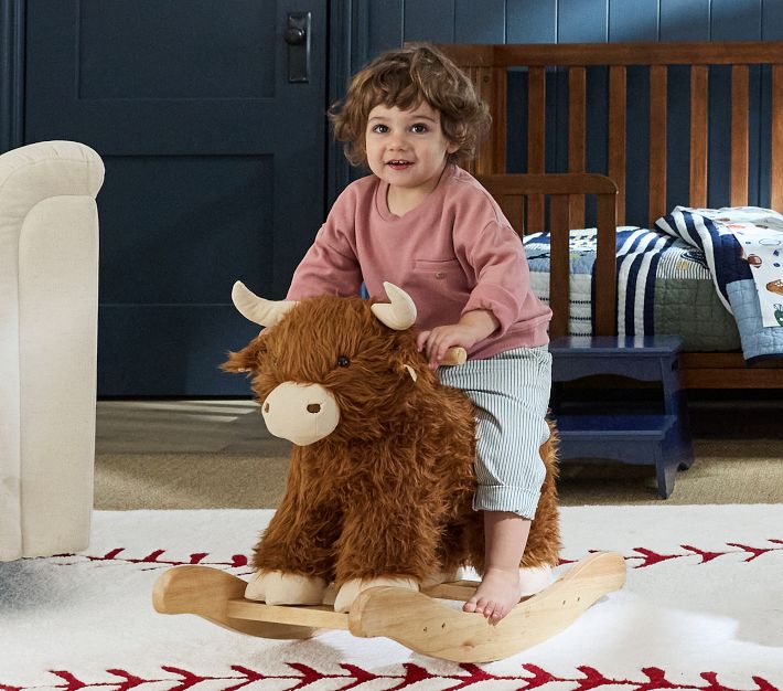 Highland Cow Critter Plush Nursery Rocker | Pottery Barn Kids